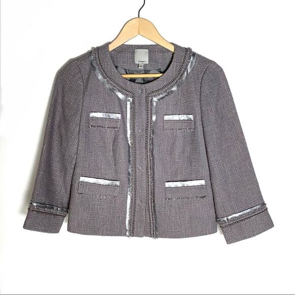 Halogen Gray wool blend tweed business casual blazer size small S - Picture 1 of 5